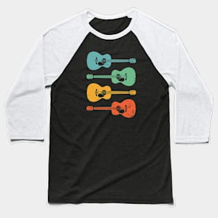 Concert Acoustic Guitar Cool Retro Colors Baseball T-Shirt